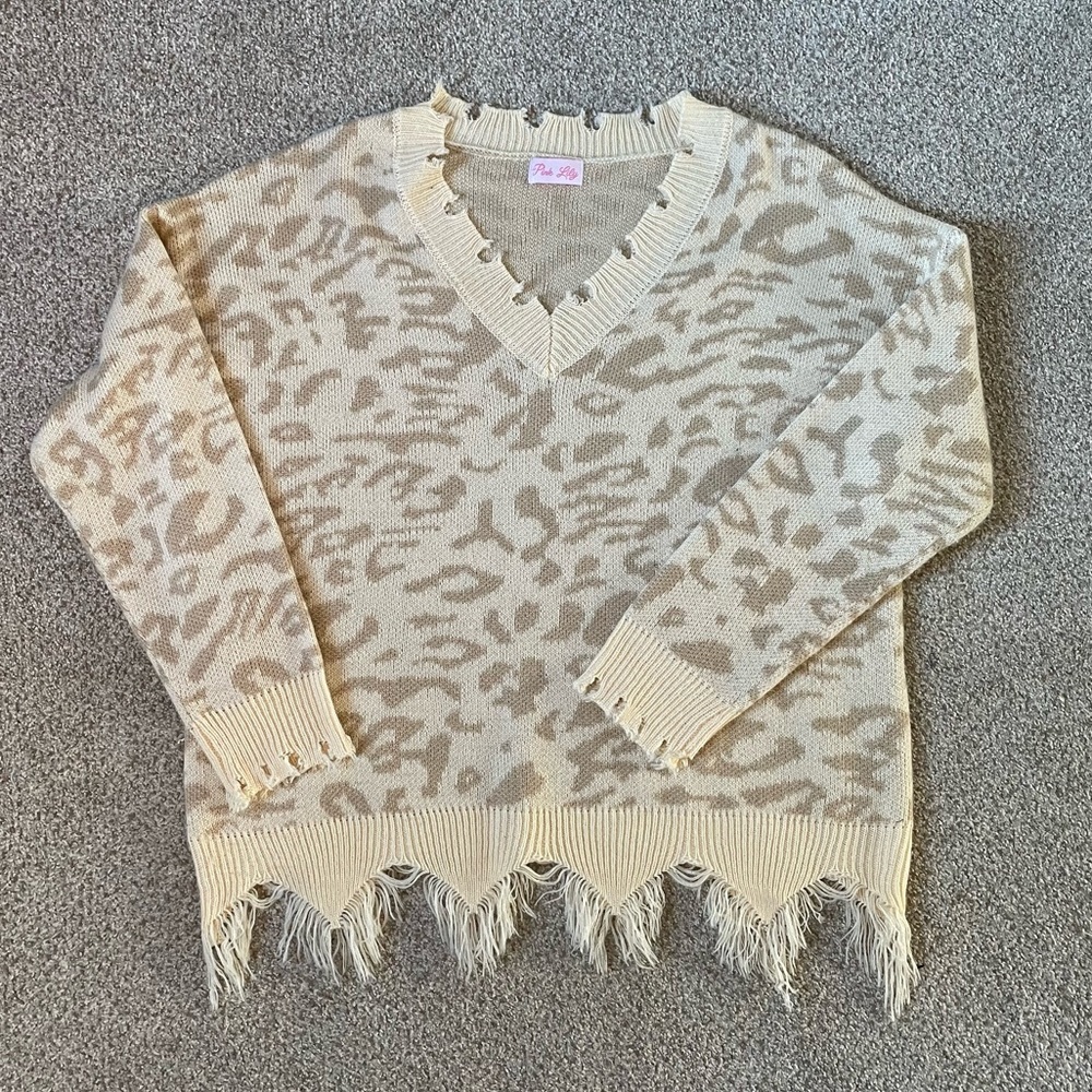 Pink Lily animal print sweater